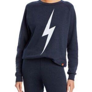 SOLD Aviator Nation Blue Sweatshirt with White Lightning Bolt